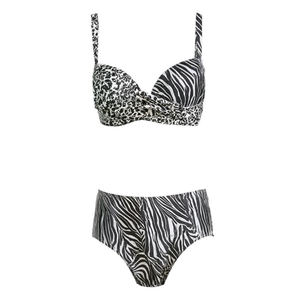 Costume da bagno intero HDJ taglie forti con controllo pancia, stampa animalier, modello aderente BZ77320 - Product Image 1