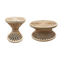 Table d'appoint ronde en rotin naturel tissé à la main de haute qualité, best-seller