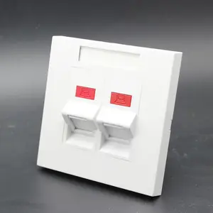 Soket telepon, Sudut Bevel RJ45 jaringan RJ11Telephone Outlet Panel 86 tipe 2-Port Faceplate soket dinding pelat wajah