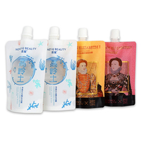 LT Custom Print30ml 50ml 100ml 300ml 500ml 750ml 2L 3L Liquid Window Foil Flip Cap Stand up Plastic Spout Pouch Bag for Cosmetic