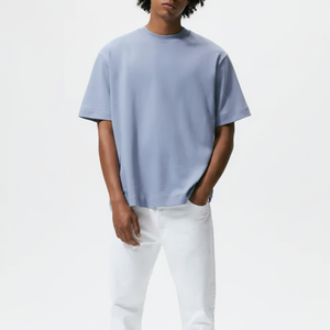 เสื้อยืดโอเวอร์ไซส์ผู้ชายใหม่ คุณภาพสูง เสื้อยืดโอเวอร์ไซส์ผู้ชายสั่งทำ ขายส่ง พิมพ์โลโก้ตามสั่ง ระบายอากาศได้ดี ผ้าฝ้าย 100% สำหรับฤดูร้อน - Product Image 1