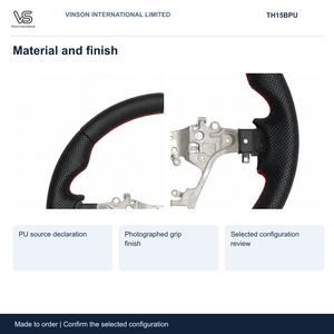 Volant en PU pour Toyota HILUX, configuration sélectionnée avec centre ouvert TH15BPU - Product Image 3