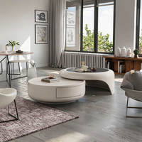 Table basse moderne couleur crème de style italien Armoire en verre design simple de luxe pour petits appartements lumière tendance