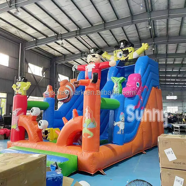 Novo design comercial Mario trampolim inflável Mario Fun City Casa Bouncy Castelo