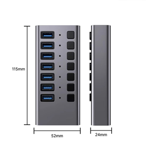 Acasis Chất Lượng Cao 7 Port USB3.0 Hub Sạc + Truyền Dữ Liệu 36 Wát 12V 3A Superspeed 5Gbps USB Extender Phụ Kiện Máy Tính - Product Image 1