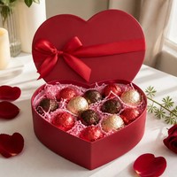 Boîte cadeau rigide en forme de cœur rouge avec ruban en satin et nœud, logo personnalisé, boîte en forme de cœur pour chocolat, emballage cadeau pour la Saint-Valentin, mariage
