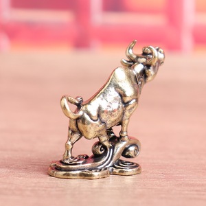 1 ud. Adorno de latón macizo con forma de toro retro para taza de té, decoración para escritorio, figura de artesano - Product Image 5