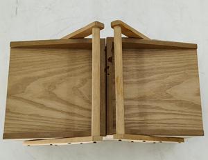 Boîte à couture extensible-Boîte en bois pour couturière pour le stockage des bobines de fil-Boîte de rangement pour kit de couture avec poignée-Panier à coudre en bois - Product Image 2