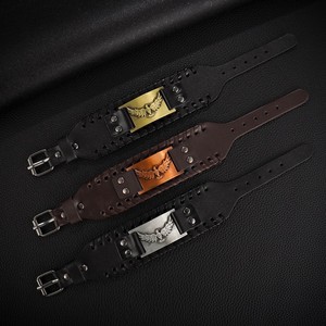 Sıcak Satış İskandinav Geniş Deri Viking Deri Bileklik Kelt Kurt Totemi Şans Sembolü Punk Deri Bileklik Erkek Takı Hediyesi - Product Image 3