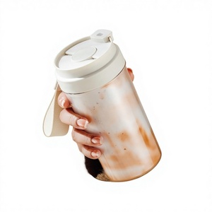 Double-Drink Coffee <b>Mug</b> <b>Large</b> Capacity Thickened Plastic Outdoor Lid Portable Straw Type Water Bottle - Product Image 1