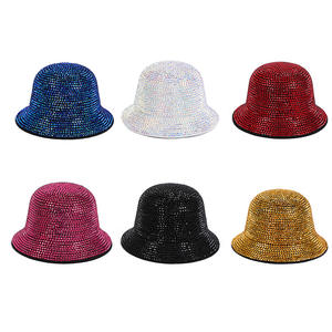Chapeau de pêcheur pour <span class=keywords><strong>femme</strong></span>, haut de gamme, entièrement orné de strass en cristal coloré et de diamants brillants, style Go Party, pour spectacle - Product Image 3
