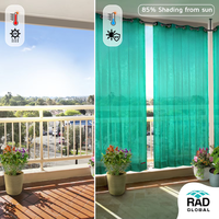 Rideaux d'extérieur en HDPE à œillets, 150 GSM, avec protection UV, tissu résistant aux intempéries et style élégant pour balcons et patios