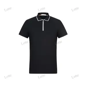 थोक व्यापार के लिए पोलो शर्ट पुरुषों 2023 गर्मियों नई लक्जरी पुरुषों के कपड़े जिपर कढ़ाई डिजाइन लघु-बाजू