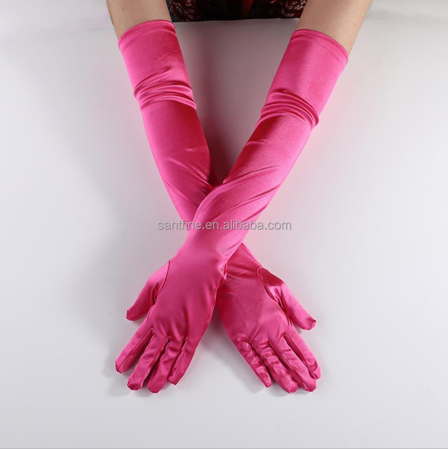 Guantes Largos Rojos Para Mujer – Accesorio De Nailon De 55 Cm (21,7 Pulgadas) Por Encima Del Codo, Ideal Para Bodas, Fiestas Y Halloween, Un Par