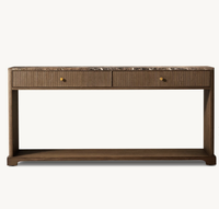 Meuble de salon de style américain moderne Table console en marbre Table console en bois massif