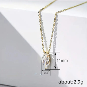 Collar con Colgante Marquise para Mujer, Estilo Francés, Joyería Minimalista de Moda - Product Image 4