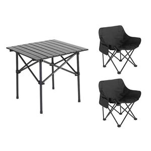 โต๊ะพับโลหะแบบพกพา E-RIKE รุ่น Heavy Duty Ultralight พร้อมชุดเก้าอี้พับสำหรับตั้งแคมป์และกิจกรรมกลางแจ้ง - Product Image 1