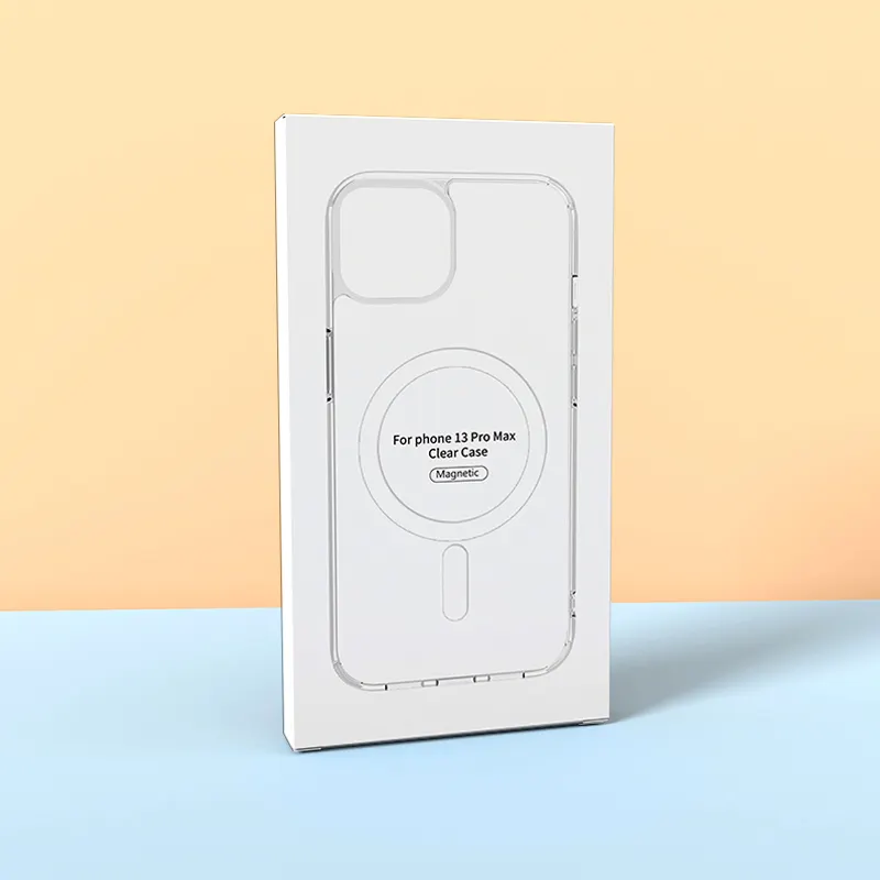 Özel logolu kağıt cep telefonu arka kapak kılıfı ambalaj kutusu beyaz dikdörtgen cep telefonu kılıfı ambalaj kutusu