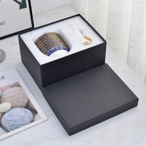 Ensemble de tasses à thé en céramique Porcelaine Poignée dorée Ensembles de tasses à café et soucoupe avec cuillère - Product Image 2