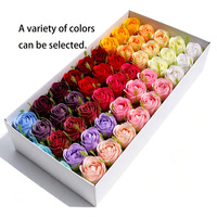 Savon en forme de bourgeon de thé et de rose, fleur artificielle, matériel pour bouquets de fleuriste, boîte cadeau, décoration de mariage, cadeau de Saint-Valentin