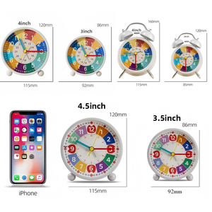 Réveil numérique éducatif arc-en-ciel pour enfants, silencieux, outil de gestion du temps de réveil, design de dessin animé, double cloche, <span class=keywords><strong>veilleuse</strong></span>, OEM/ODM - Product Image 6