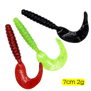 Cebo suave de insecto suave de gusano de una sola cola de tres colores Cebo de boca erecto - Product Image 2