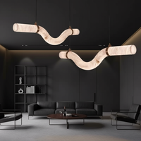 Lámpara de Techo LED de Estilo Minimalista para Decoración Residencial, Sala de Estar, Comedor, de Mármol y Cobre, para Techos Altos