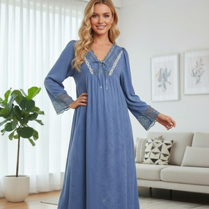 Nuova <span class=keywords><strong>Camicia</strong></span> <span class=keywords><strong>da</strong></span> <span class=keywords><strong>Notte</strong></span> Premaman 2026 a Maniche Lunghe Stile Palazzo per Donna, Comoda, Leggera e Fresca, Stile Principessa - Product Image 4