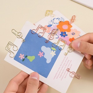 Pince à papier en forme de note de <span class=keywords><strong>musique</strong></span>, en métal, marque-pages amusants, pinces pour agenda, fournitures de bureau et de maison, doré - Product Image 6