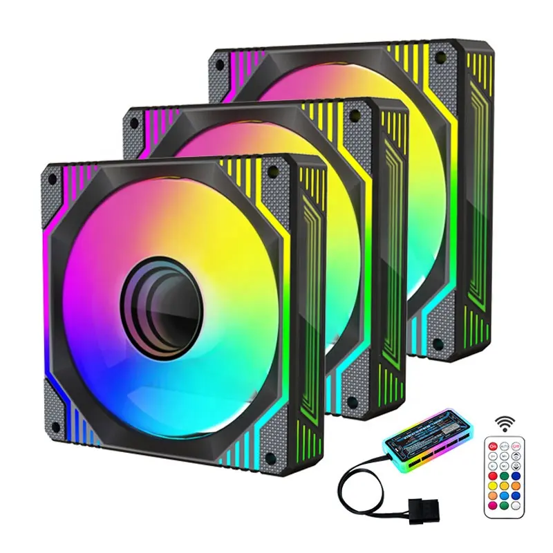 Lovingcool Desain Baru Kipas Cermin RGB 120Mm Kipas Komputer Pendingin Casing Kipas Game