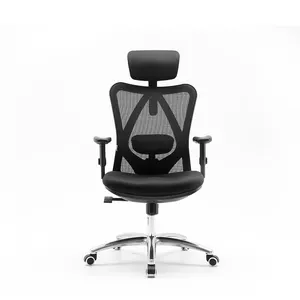 Free Sample Open Workstation Adjust High Back Ergonomic Office Chair And Table Office Mesh Chair With Headrest