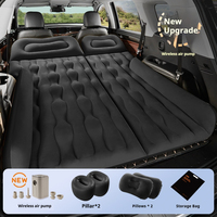 Nouveau matelas gonflable de voiture en PVC floqué gris, universel pour SUV, écologique, pour voyage et extérieur, avec pompe électrique intégrée
