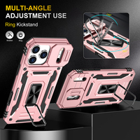 Coque robuste et résistante pour iPhone 17 Pro Max avec protection coulissante pour la caméra 360° °   Support rotatif pour téléphone