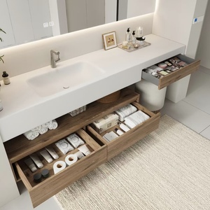 BALOM High Class Modern Style Bathroom <b>Cabinet</b> Custom Wood MDF Plywood Melamine Modular Vanity with Smart Mirror OEM - Product Image 5