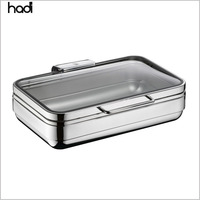 2026 Hochwertiger 6-Liter-Chafing Dish für Luxus-Events aus 304 Edelstahl für Catering-Buffets mit Induktion und Glasabdeckung