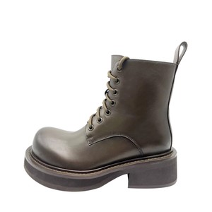 Bottes en cuir décontractées personnalisées pour femmes, bottines rehaussantes respirantes à <span class=keywords><strong>talon</strong></span> carré pour l'automne - Product Image 3