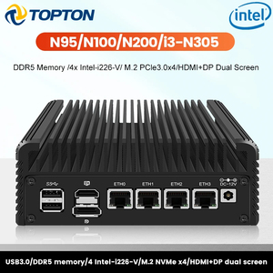 Mini PC Firewall Sólido, I3 N305 N355 N150 N100, DDR5 4xi226-V, LAN 2.5G, Sin Ventilador, Servidor Host Proxmox ESXi, Router Suave - Product Image 2