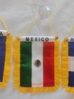 Drapeau de voiture personnalisé en satin, impression numérique écologique, 4x6 pouces, double face, mini, petit, pour vitre de voiture, avec ventouse pour rétroviseur, PERU