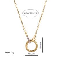 Trendy Chic Interlocking 12 Mois Birthstone Collier Zircon Double Anneaux Charme Collier pour les Femmes
