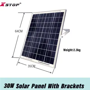 30W Solar Panel Battery DC Powered Low Impedance Electric Fence Charger 5joules 100KM For Chicken Sheep