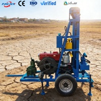 Foreuse hydraulique portable pour puits d'eau, profondeur 100m-200m, moteur diesel, machine de forage de petits trous