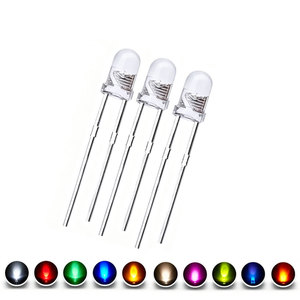 50 ชิ้น 3 มม. LED ไดโอด แสงสว่างพิเศษ สีขาวอุ่น สีแดง สีเขียว สีฟ้า สีม่วง สีเหลือง สีส้ม สีชมพู 2V 3V หลากสี ชุดรวมหลอดไฟ - Product Image 1