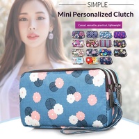 Dompet Kartu Kredit Mewah Slim Unisex Polyaster Kapasitas Besar Penutup Ritsleting Kecil Desain Akordeon Lucu