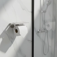 Porte-serviettes mural moderne en métal SUS 304 sans perçage avec support de téléphone, adhésif, pour salle de bain et hôtel
