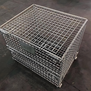 <span class=keywords><strong>Cage</strong></span> de stockage en treillis soudé en acier galvanisé, <span class=keywords><strong>cage</strong></span> d'entrepôt pliable, utilisation en intérieur, soudage, treillis - Product Image 3