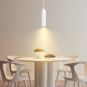 Aigostar moderno bianco 20cm cilindro luce a sospensione GU10 lampada a soffitto in metallo tubo lampadario e luci a sospensione - Product Image 5