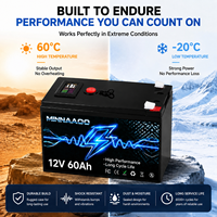 Baterai Lithium LiFePO4 12V 60Ah Siklus Dalam Isi Ulang untuk RV, Solar, Kapal, Golf Cart, dan Sistem Off Grid