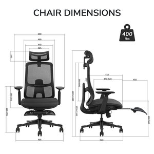 Silla de ordenador giratoria de malla moderna sillas de oficina de moda ergonómicas y ajustables al por mayor con material metálico - Product Image 4