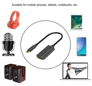 Type-C, внешняя стерео звуковая карта, аудиоадаптер, разъем для наушников и аудиоразъем для игровых динамиков ПК - Product Image 2