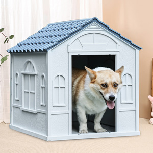 Modern Luxury Large <strong>Dog</strong> House Outdoor Indoor All Weather Heavy Duty Plastic <strong>Kennel</strong> with Elevated Floor Air Vents for Big <strong>Dogs</strong> - Product Image 4